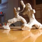 from gesture, wood wire paper mache
